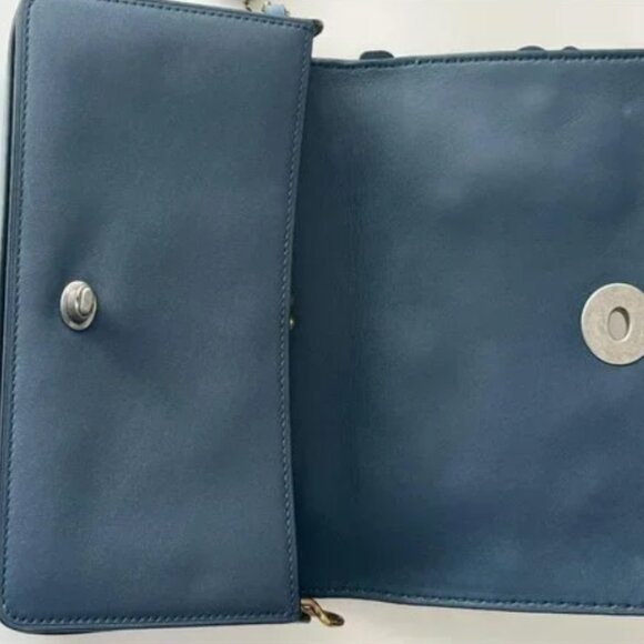 Coach 1941 Dinky Blue Denim With Tea Rose Shoulder Crossbody Bags 53706 - Picture 9 of 11